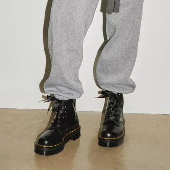 Dr. Martens Molly Women's Leather Platform Boots - Color: Black - Size: 8 - Picture 2 of 9